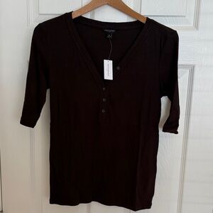 Banana Republic Brown Elbow Sleeve Tee